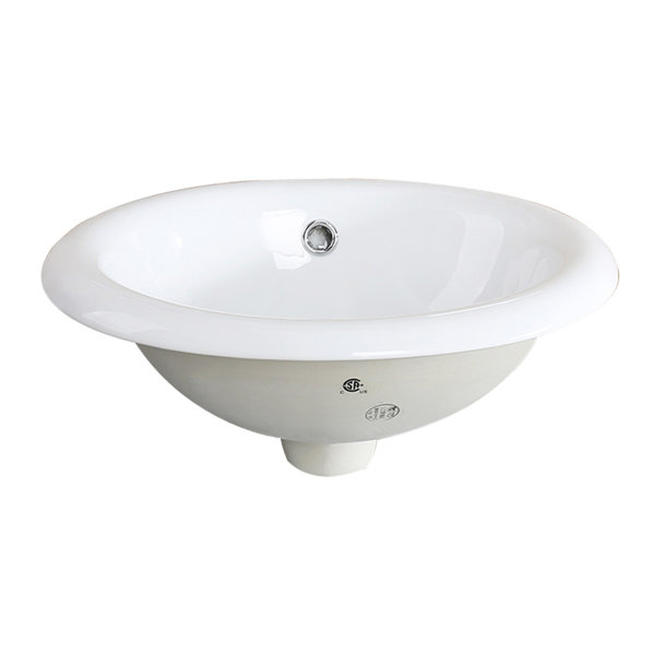 DSH HOMES 1004W Bathroom Top Mount Vanity Sink Porcelain Drop In Basin